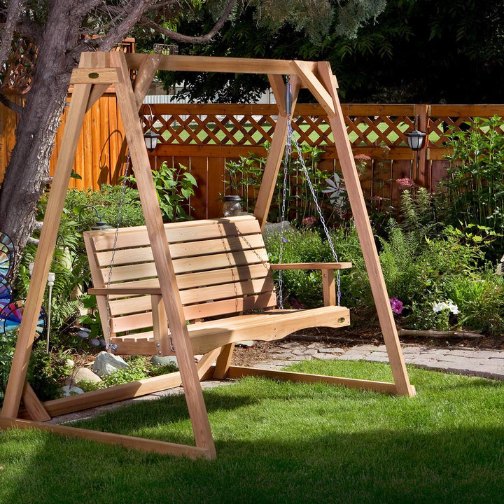 6-Ft Cedar Garden A-Frame & Porch Swing Set
