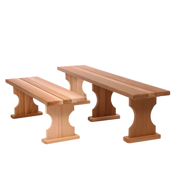 western red cedar backless bench