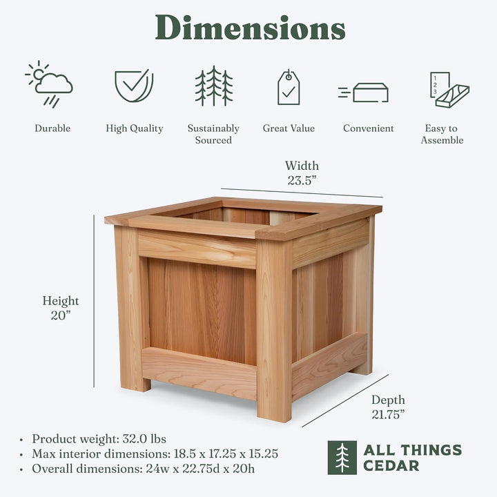 2-Ft Cedar Planter Box