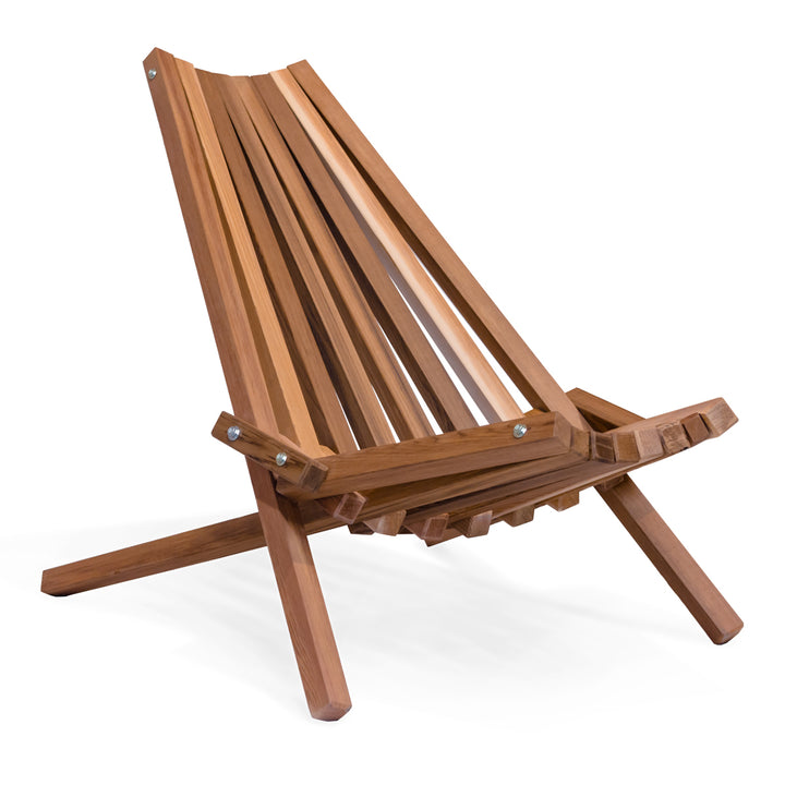 All Things Cedar CS23 Cedar Stick Chair - Handcrafted Wooden Folding Chair - Elegant Outdoor Teak Chairs (23x32x36)