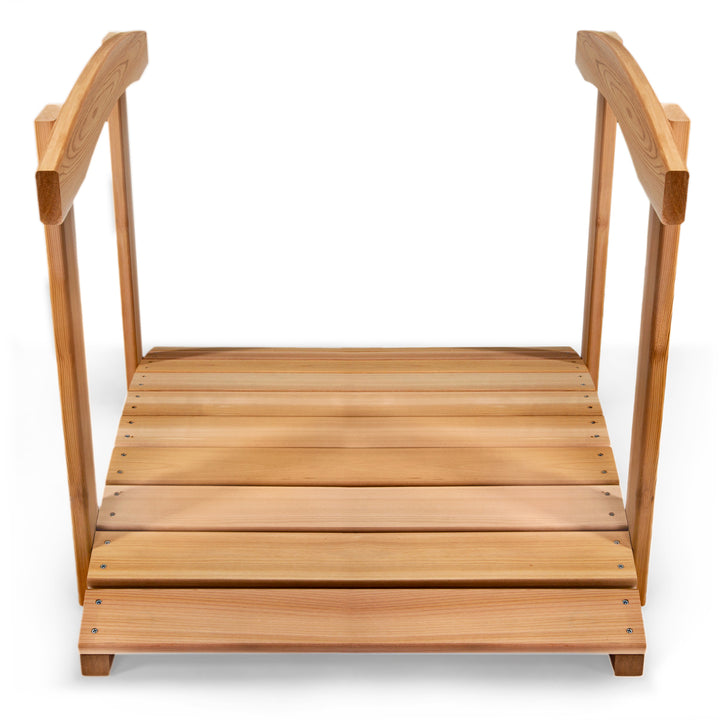 western red cedar wooden garden bridge outdoor