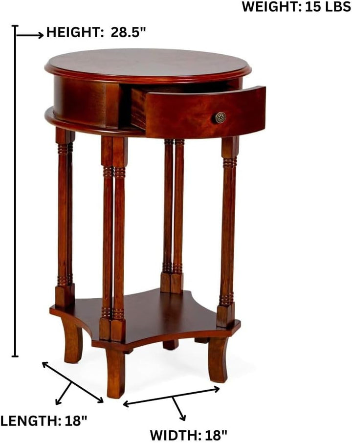 Round Accent Table HR23 Cherry Finish