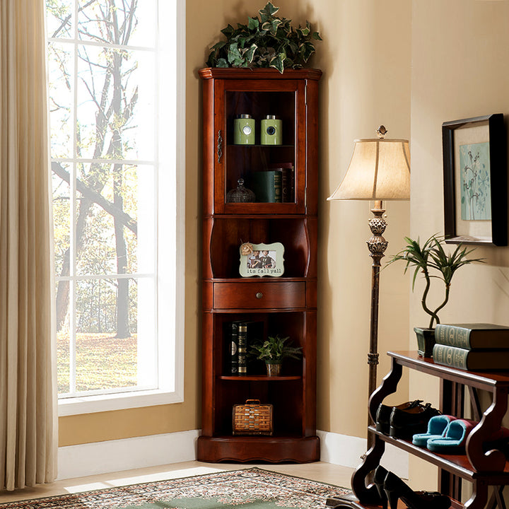 indoor accent corner curio cabinet