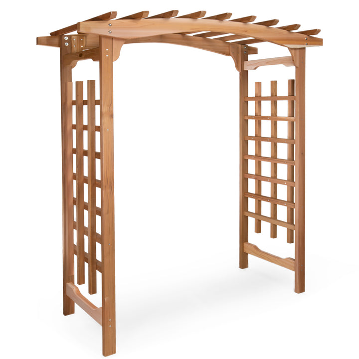 All Things Cedar PA96 Garden Arbor - 6-Ft Handcrafted Wooden Trellis for Climbing Plants Outdoor (71x35x87)