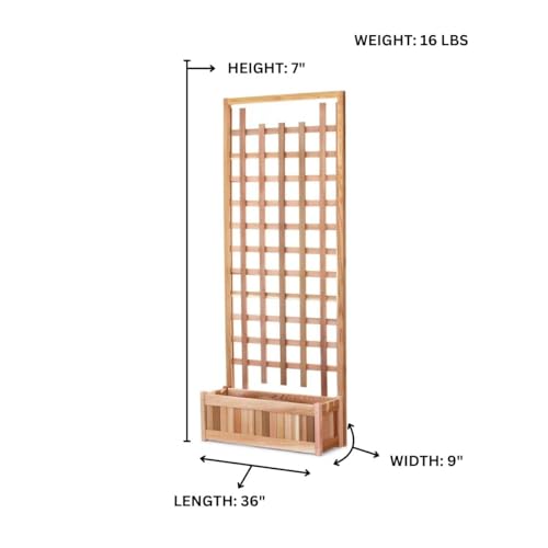 Cedar Planter Box with Trellis Privacy Screen Set PL30-T