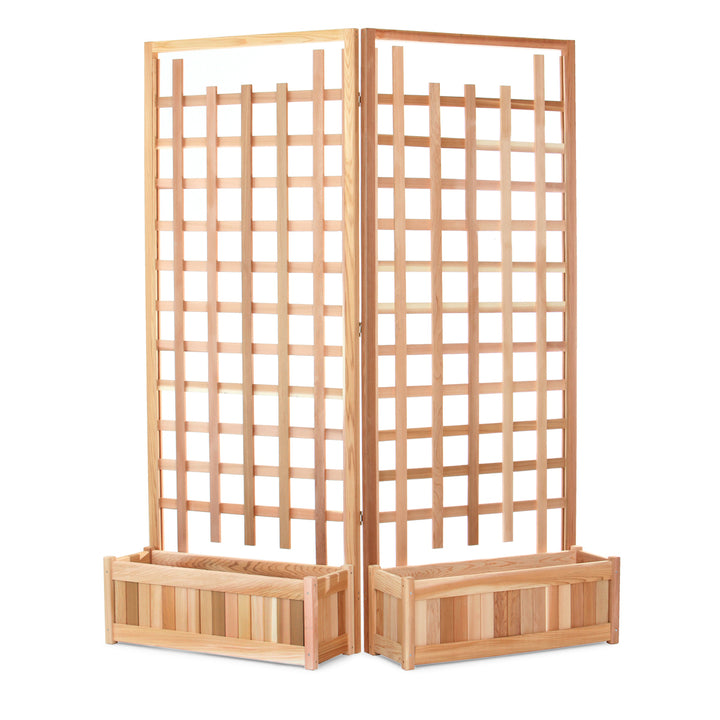 twin planter box boxes trellis privacy screen