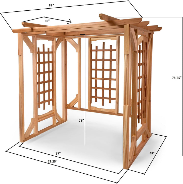 Cedar Pergola Garden Arbor & Swing Set