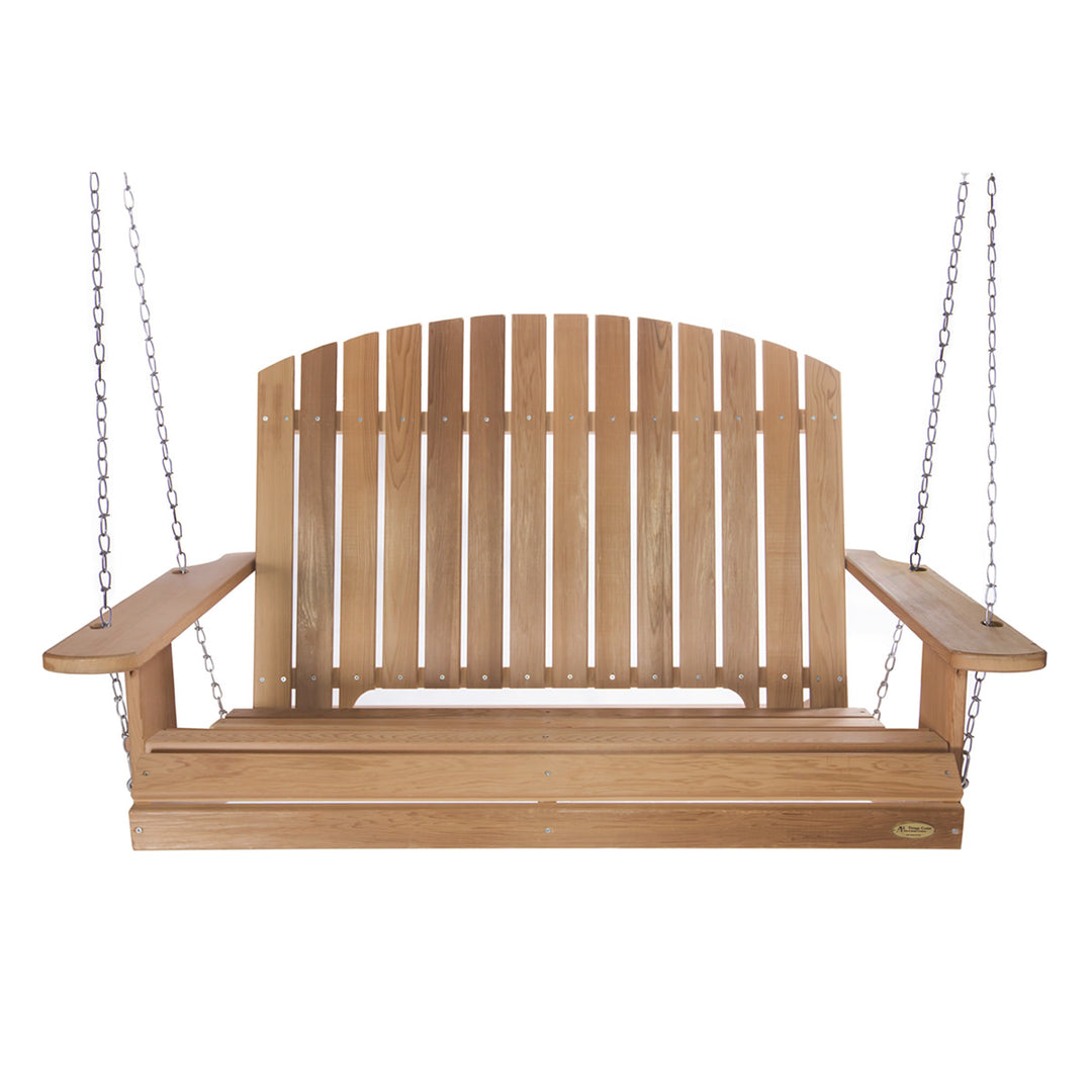 All Things Cedar PS50 Adirondack Outdoor Swing - 4-ft Cedar Porch Swing - Unmatched Craftsmanship, Durable Garden Swing - Compatible with A-Frame and Pergola Arbor (52x24x35)