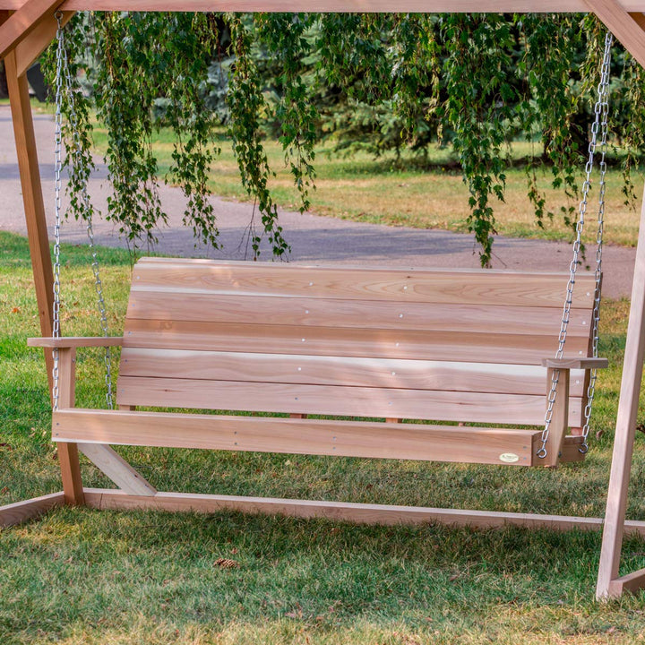 All Things Cedar PS60 Porch Swing - 5Ft Outdoor Furniture & Patio Swing - Easy Assembly, Sustainable Outdoor Bench (68.5x23x24)