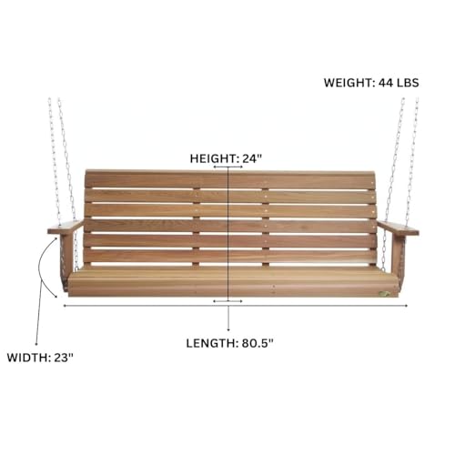 6-ft Cedar Porch Swing with Comfort Springs PS70-SW10