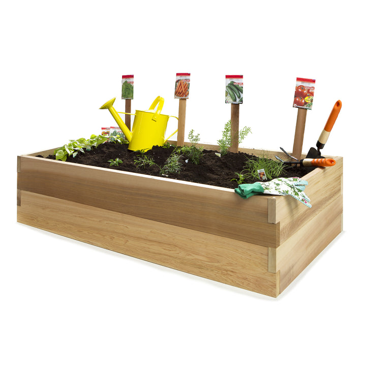 raised wooden garden planters box