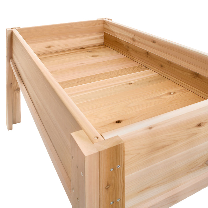 raised wooden garden planters box on legs