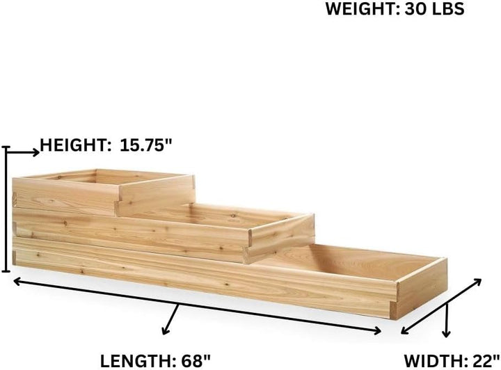 3-Step Tiered Cedar Garden Box RGT15