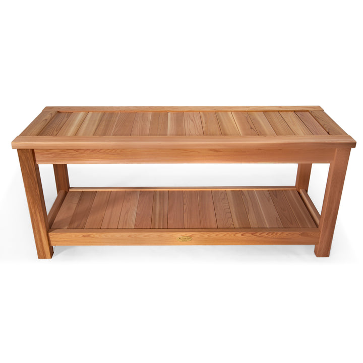 cedar sauna bench wooden seating bathroom bench
