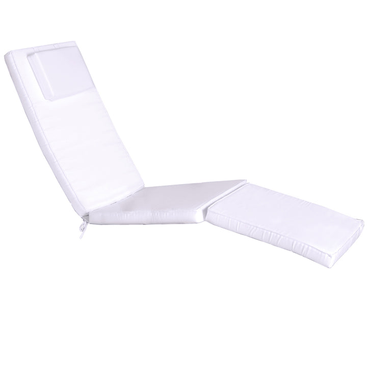 5-Position Steamer Chair with White Cushions TF53-RW