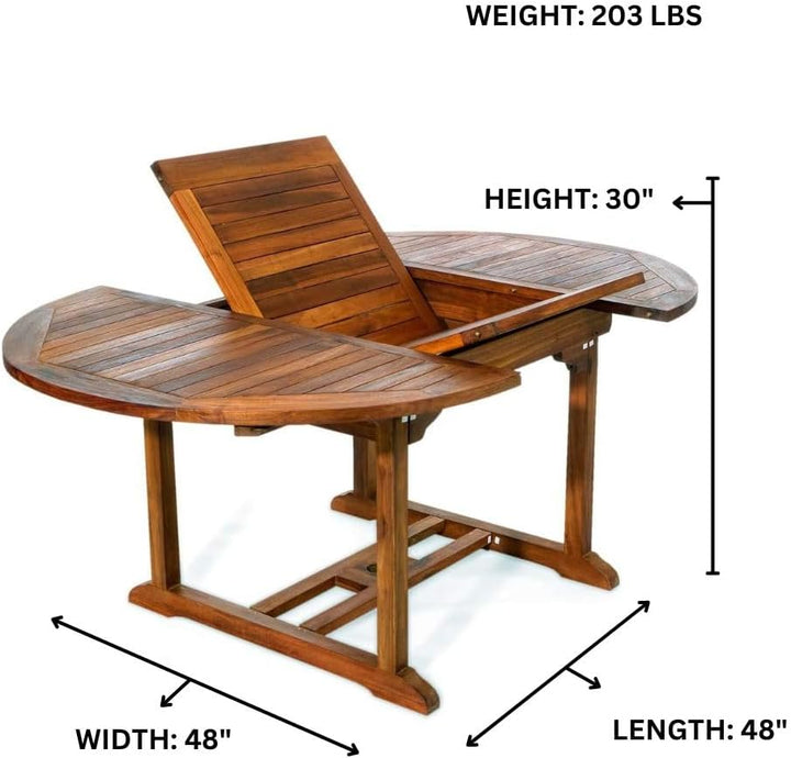 Teak Oval Extension Patio Table TE70