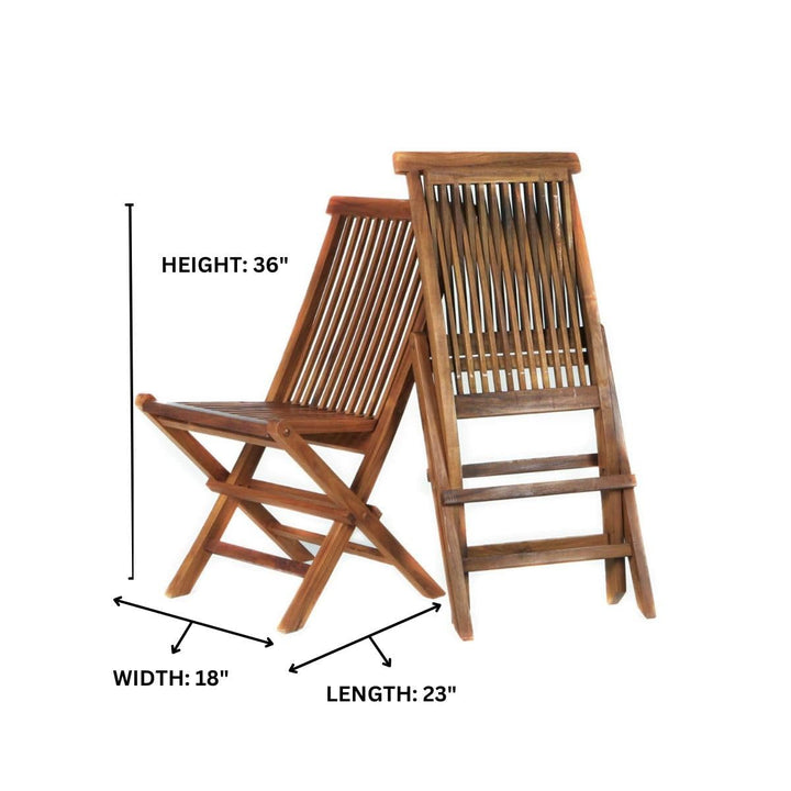 Folding Chair Set with Green Cushions TF22-2-G