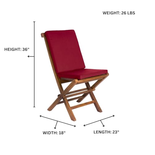 Folding Chair Set with Red Cushions TF22-2-R