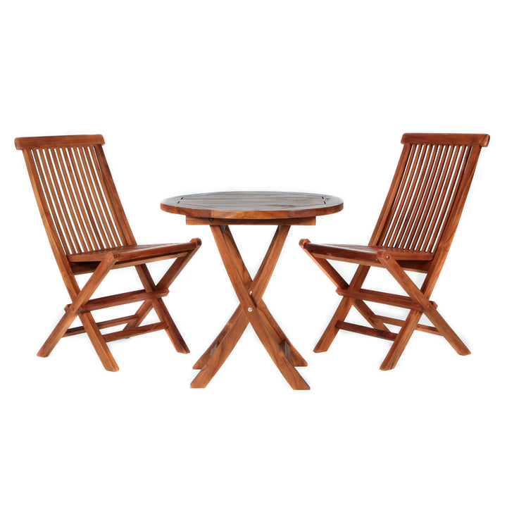 teak bistro foldable table chair set