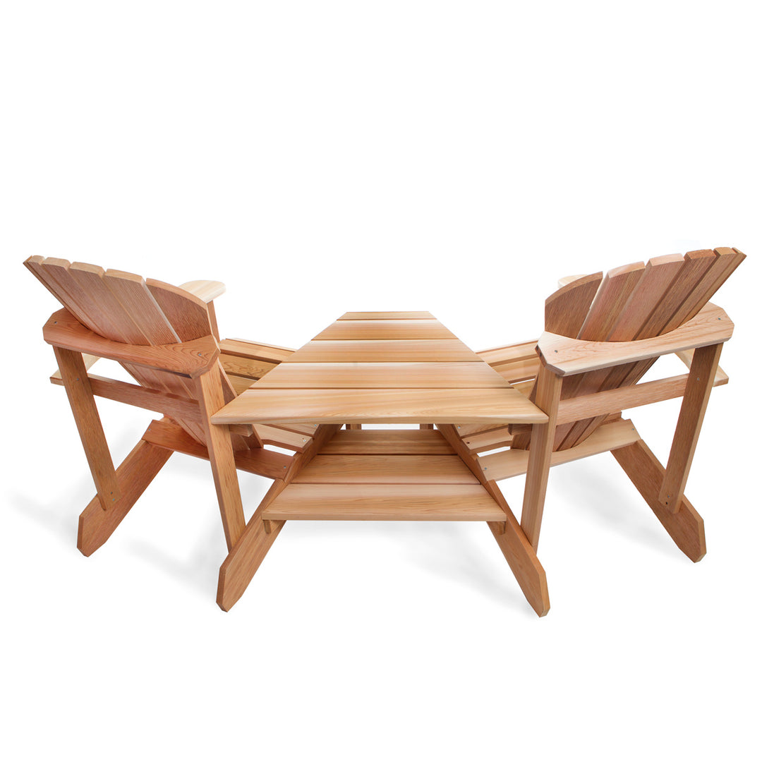 All Things Cedar TT42 Cedar Adirondack Corner Tete-A-Tete Seating Set Wood (21x21x14)