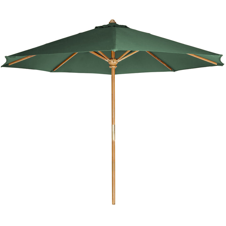 10-ft Teak Market Umbrella with Green Canopy TU90-G