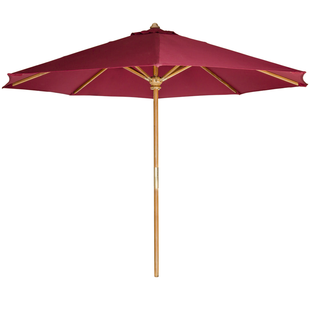 10-ft Teak Market Umbrella with Red Canopy TU90-R