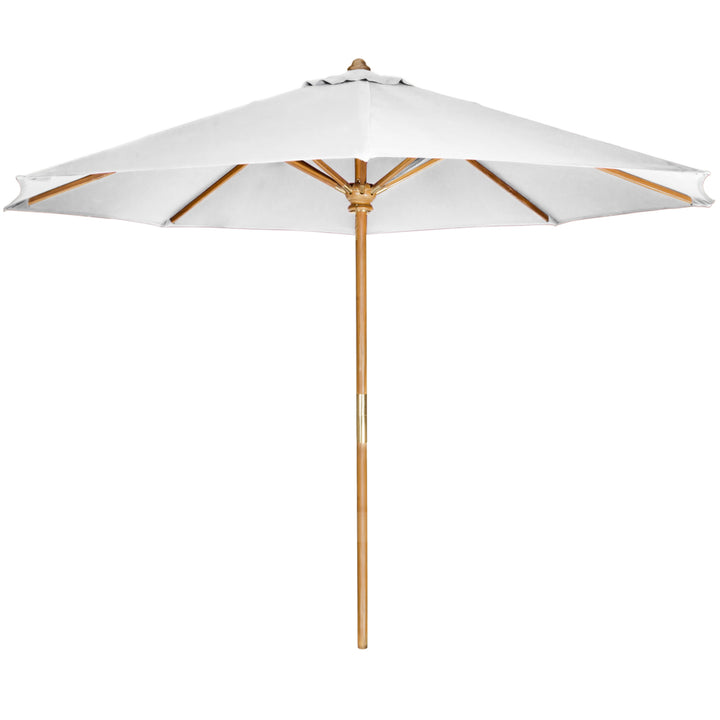 teak white umbrella canopy