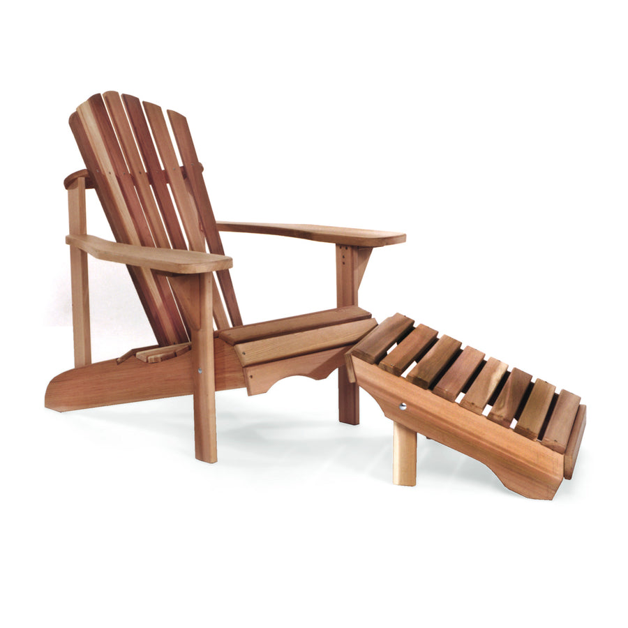 western red cedar adirondack chair and ottoman