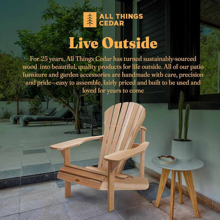 Athena Adirondack Cedar Patio Chair with Wide Arms Rest