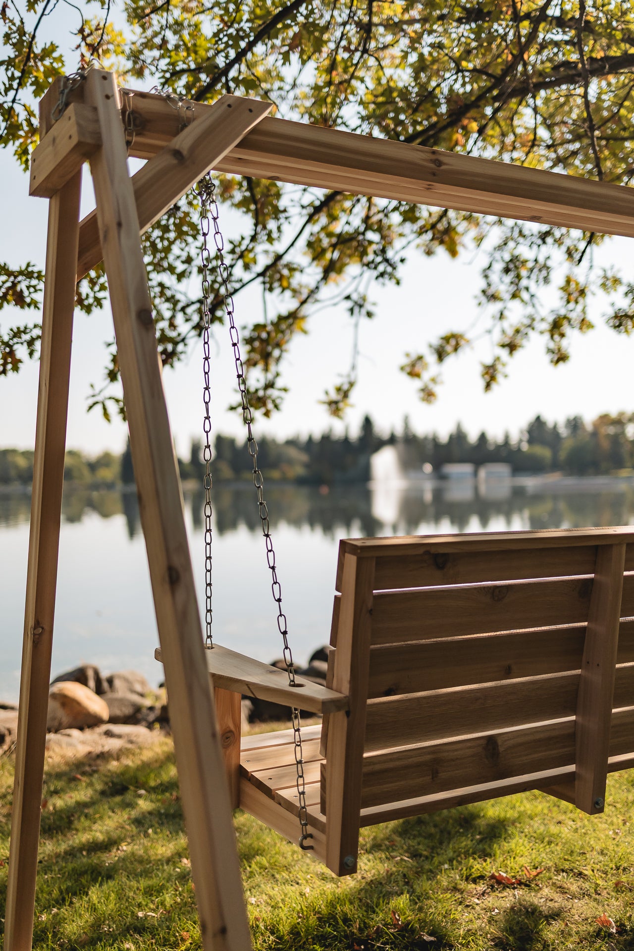 7.5-Ft Cedar Garden A-Frame & Porch Swing Set – All Things Cedar
