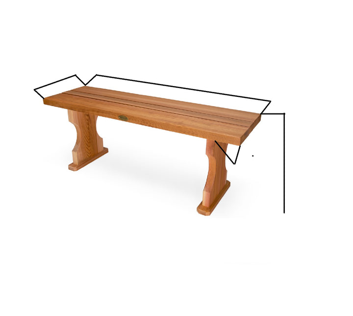 4-ft Cedar Backless Bench BB45