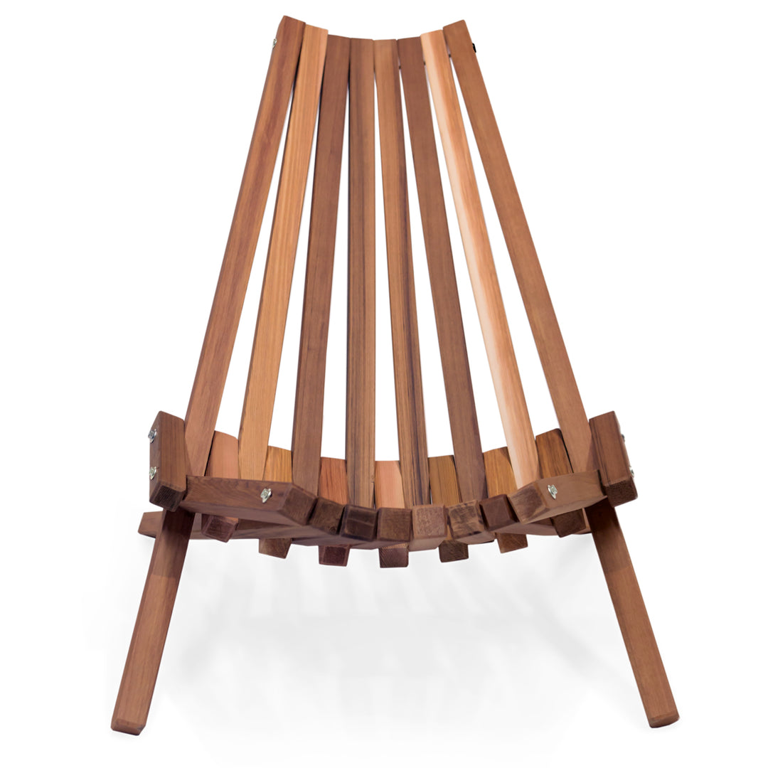 All Things Cedar CS23 Cedar Stick Chair - Handcrafted Wooden Folding Chair - Elegant Outdoor Teak Chairs (23x32x36)