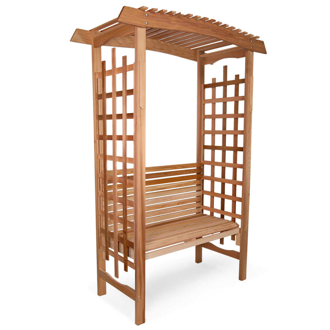 5-Ft Garden Cedar Arbor with Bench Seat