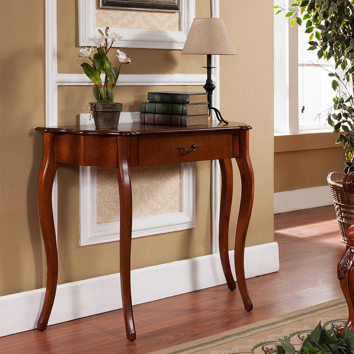 Curved Console Table HR116 Cherry Finish All Things Cedar