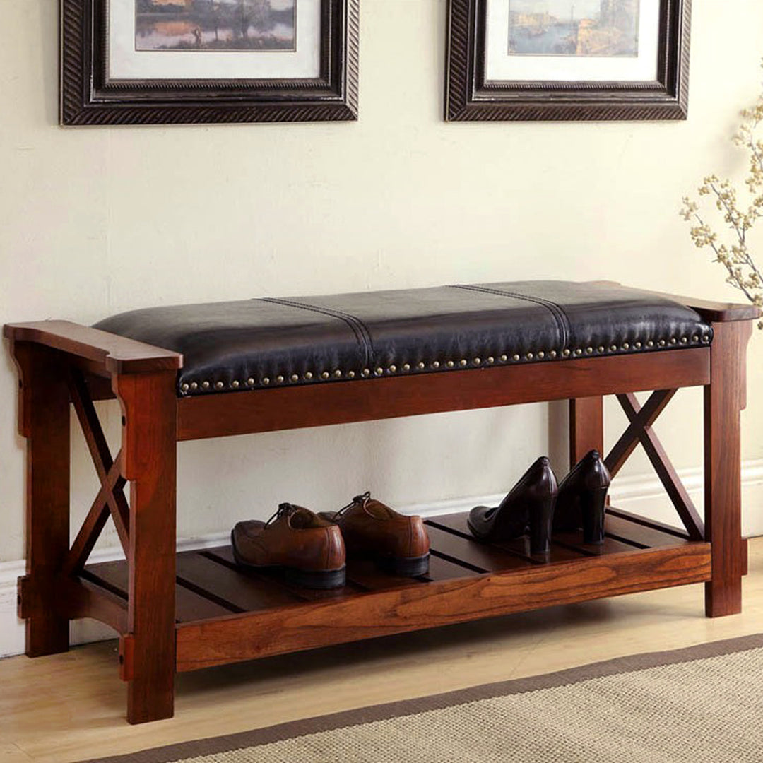 classic accent elegant entryway bench storage rack