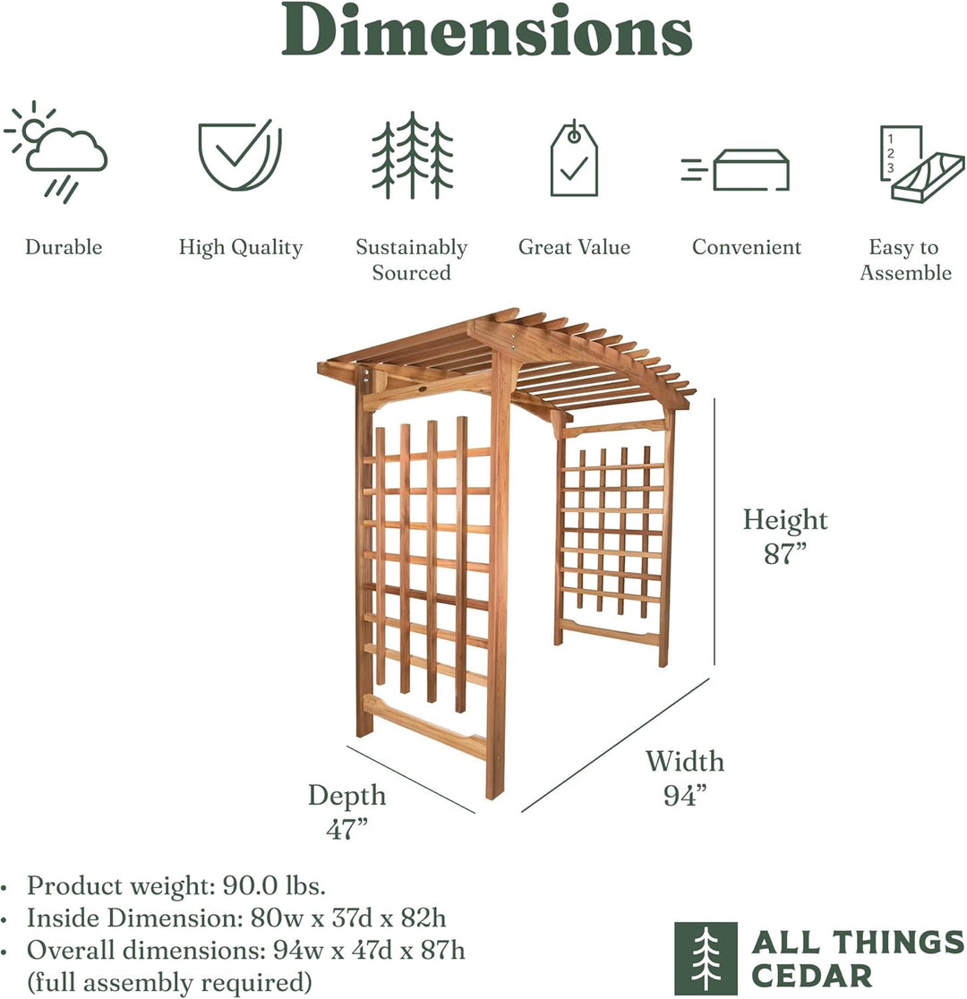 8-Ft Cedar Garden Arbor