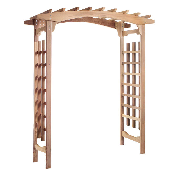 wooden garden arbor  trellis climbing plants outdoor