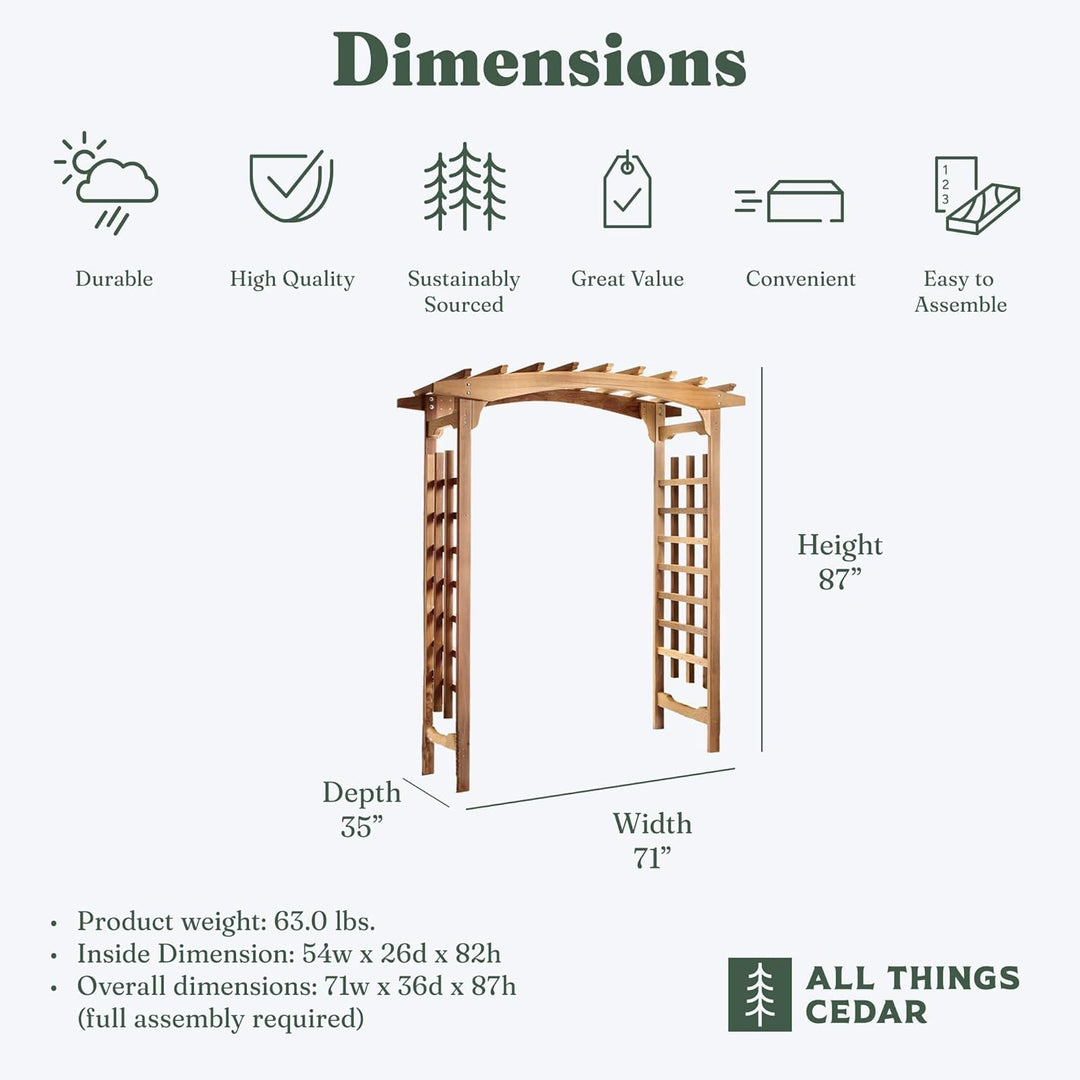 6-Ft Cedar Garden Arbor
