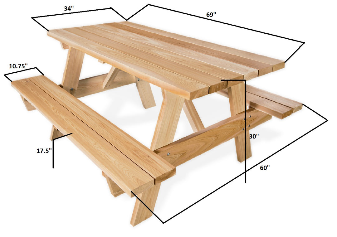 6-Ft Cedar Picnic Table