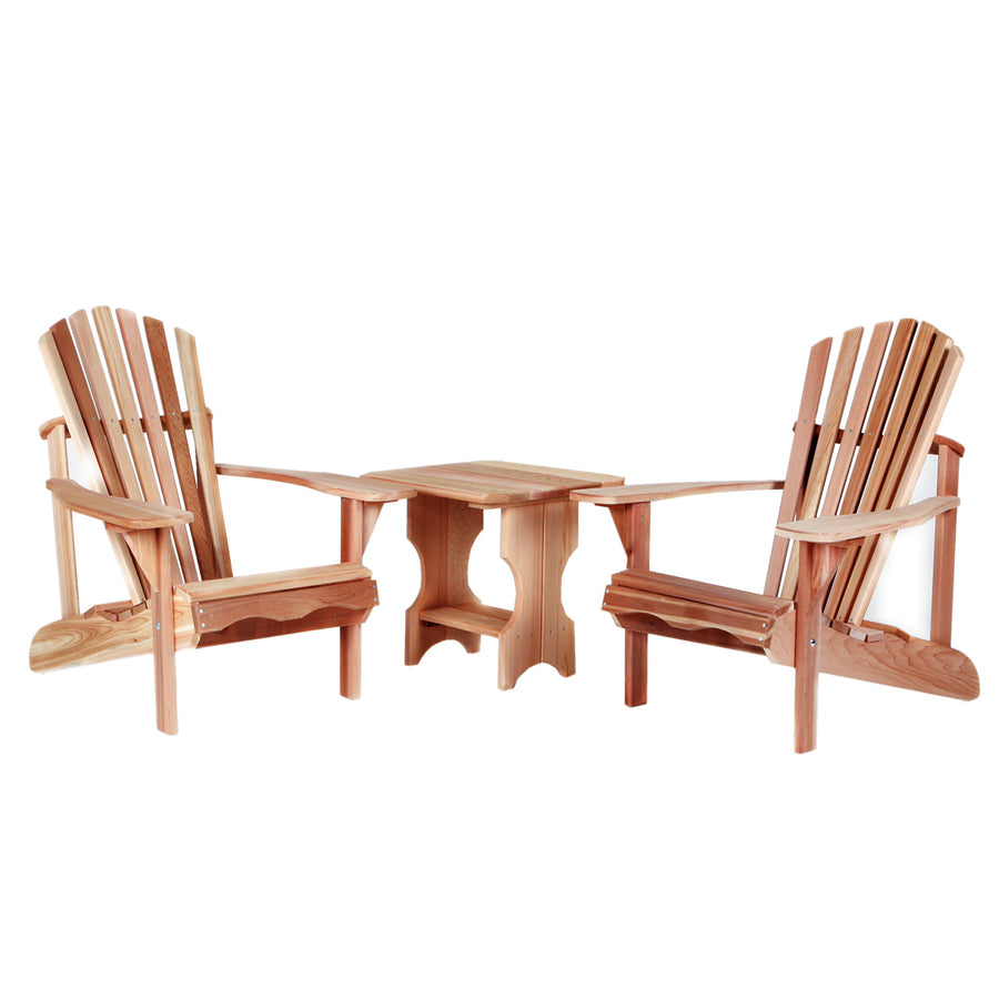 western red cedar  adirondack magazine side table chair set