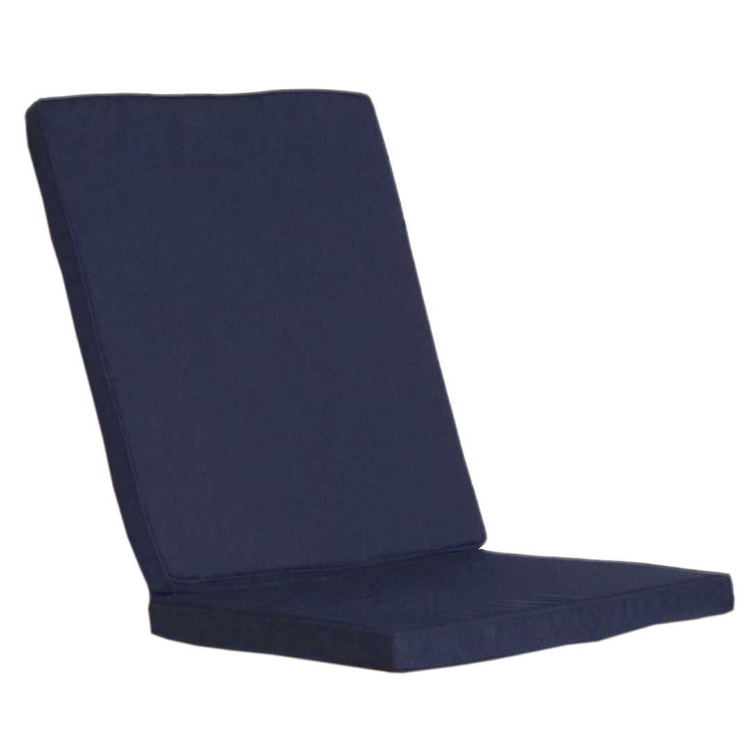 blue hinged chair cushion