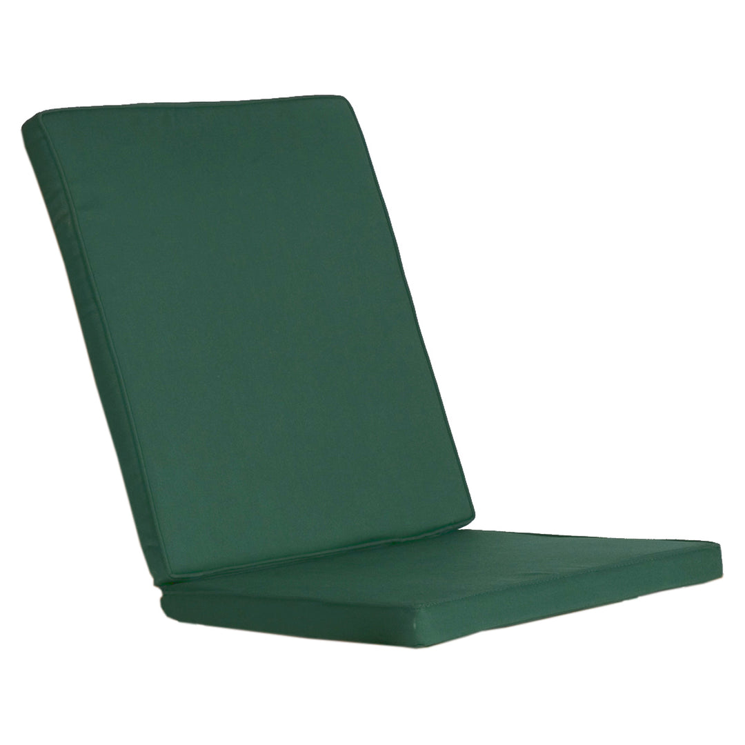 green hinged chair cushion