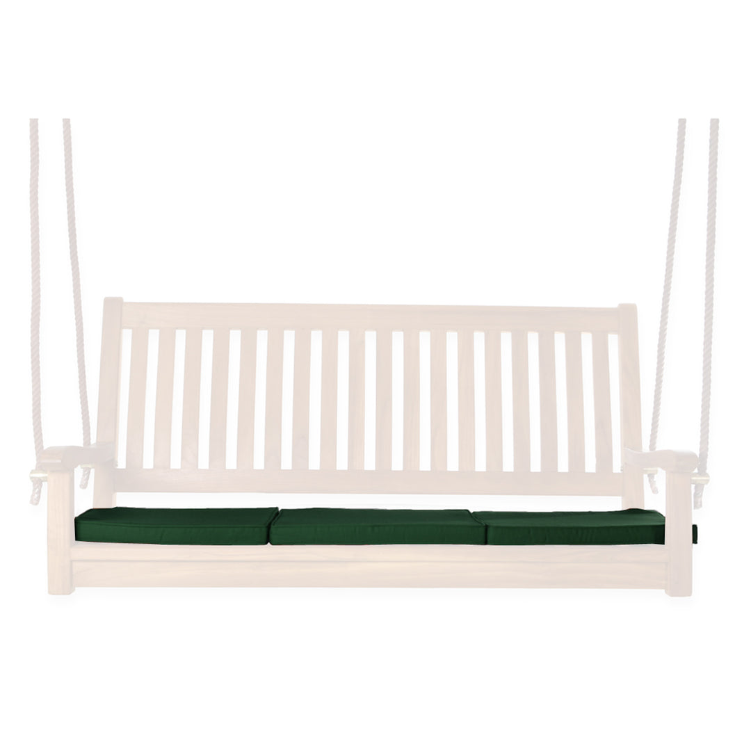 green cushion teak swing