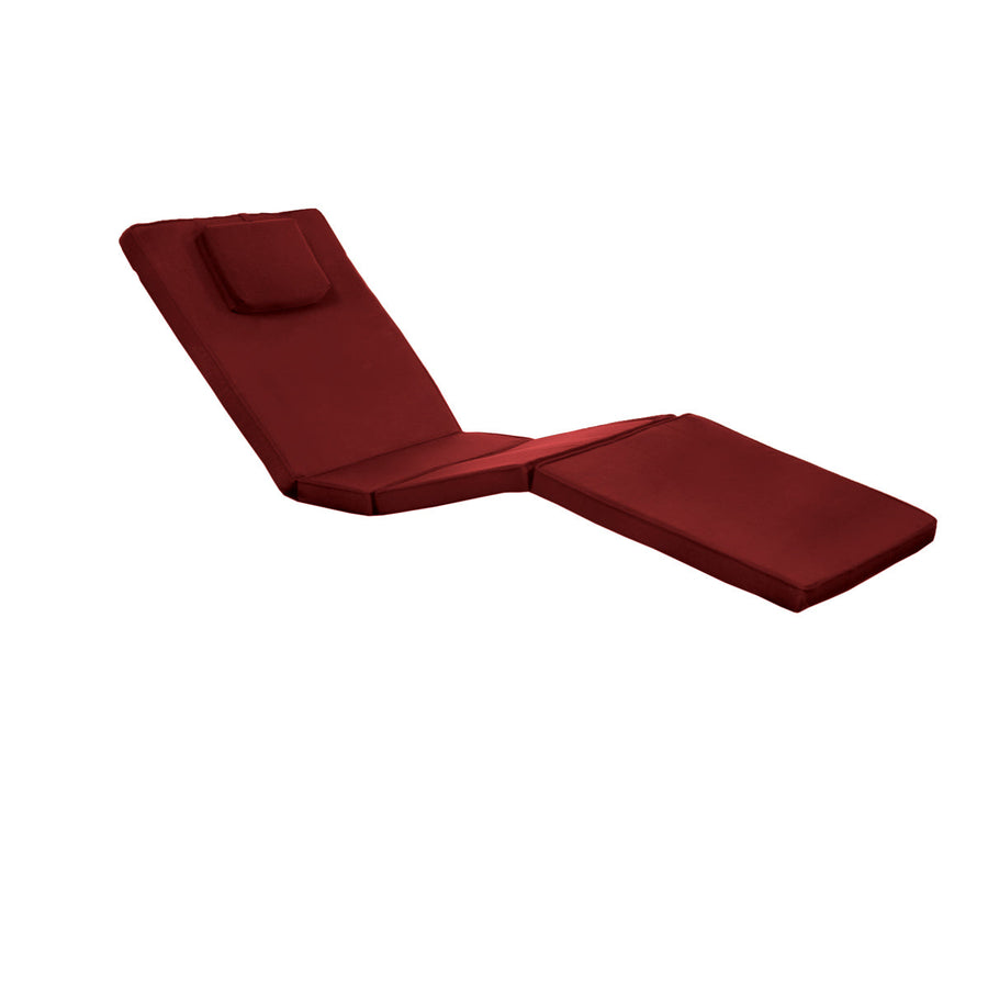 red chaise lounger cushion