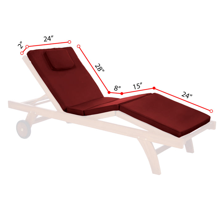 red chaise lounger cushion