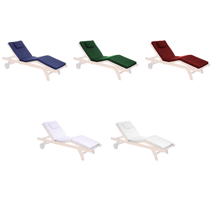 red royal white blue green white chaise lounger cushion