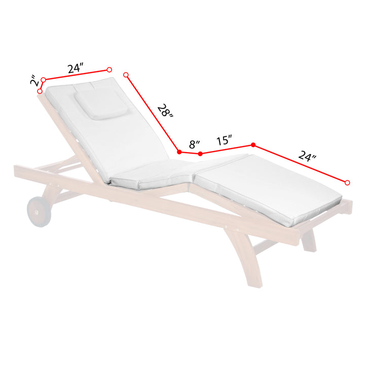 White Chaise Lounger Cushion TC70-W