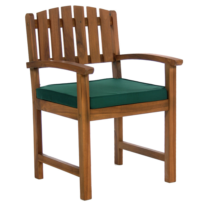 teak chair set green cushions