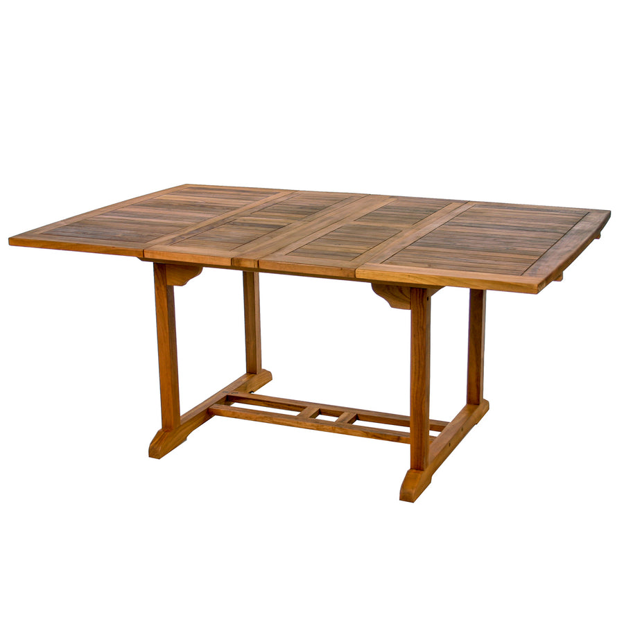 butterfly leaf teak extension expandable table wooden