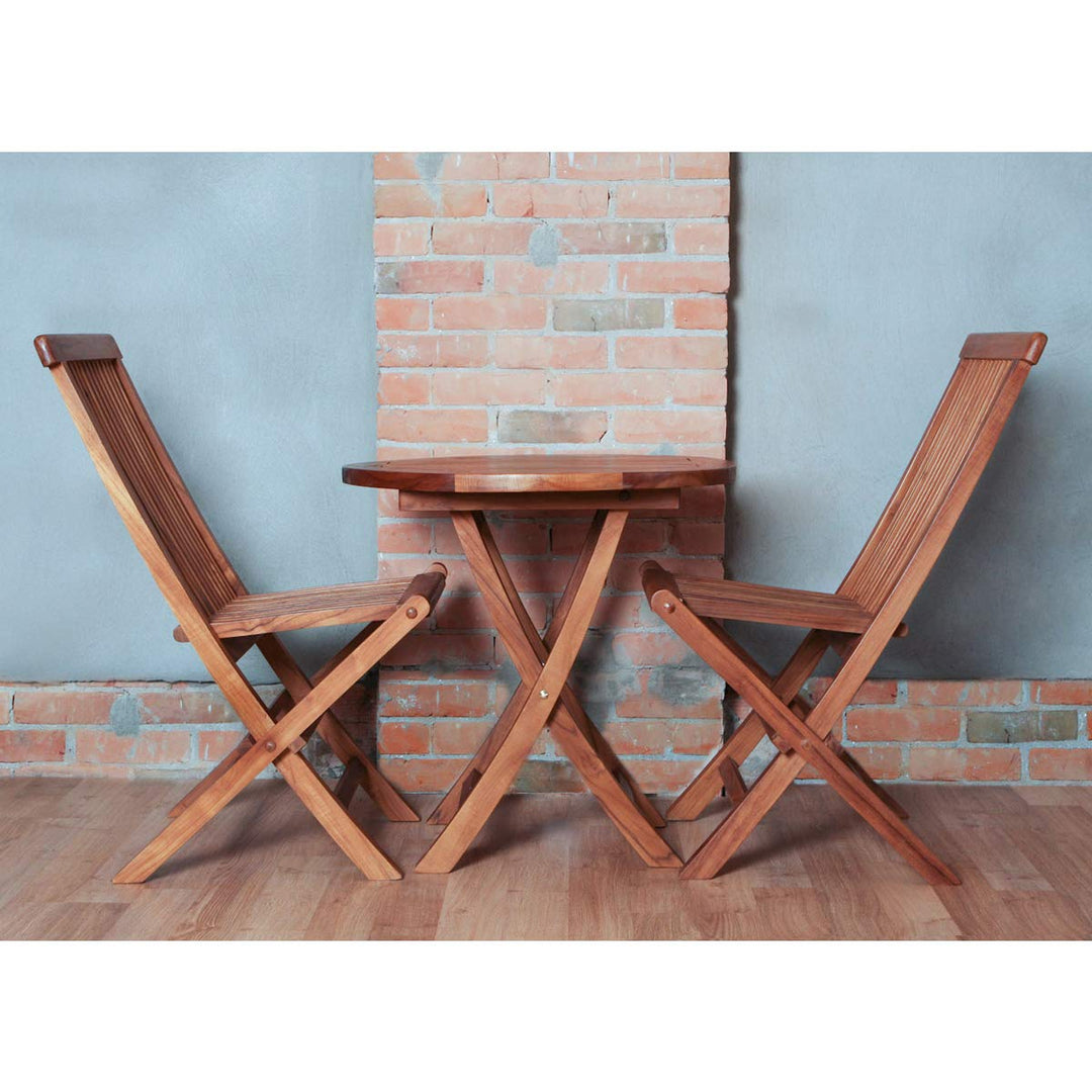 teak bistro foldable table chair set